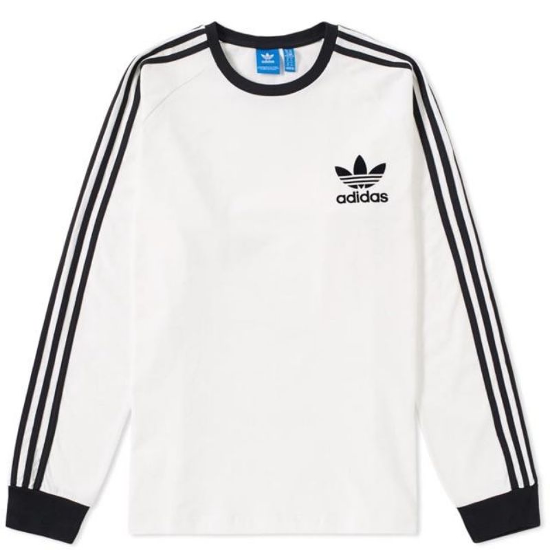 KAOS ADIDAS LENGAN PANJANG 3 STRIPE - WARNA PUTIH