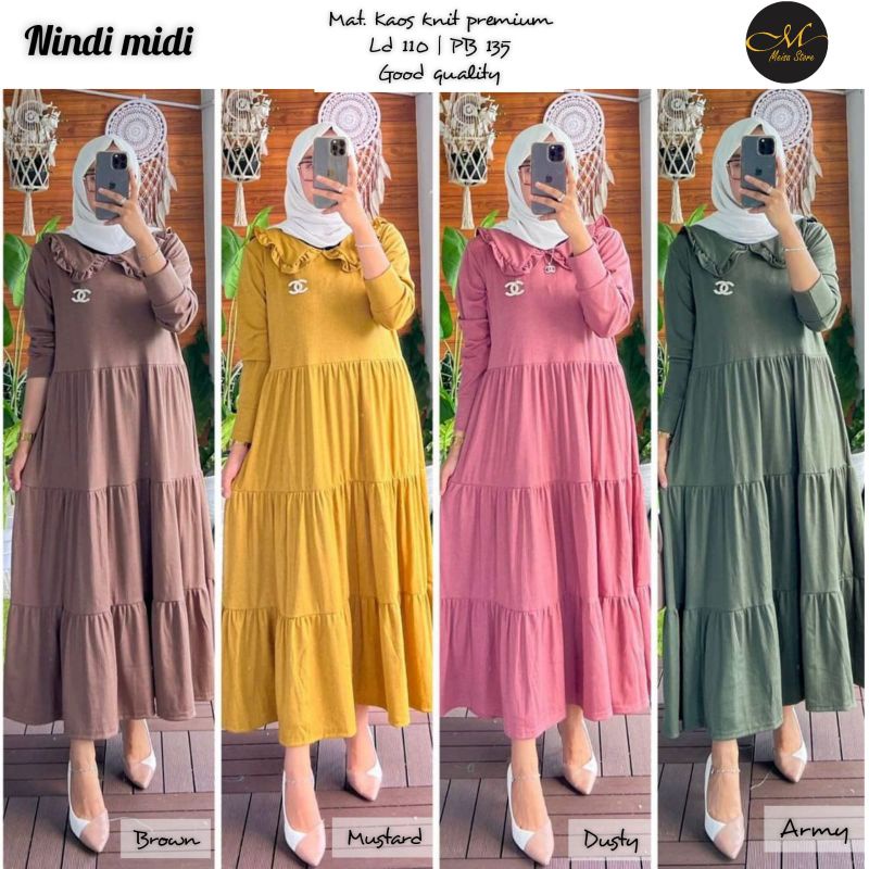 nindi midi kaos knit premium meisa store