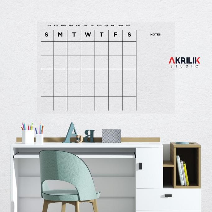 

Monthly Planner Akrilik Wall Planner Dinding Schedule Board Bulanan