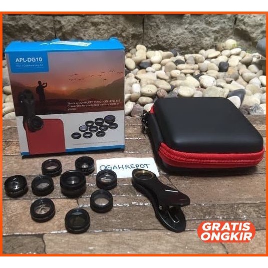 Lensa smartphone Apexel original DG10 macro wide tele fish eye