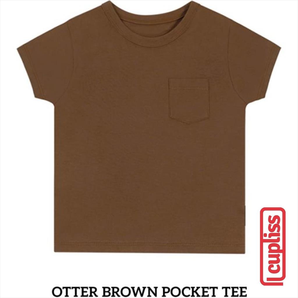 Little Palmerhaus Pocket Tee Otter Brown Kaos Oblong Anak