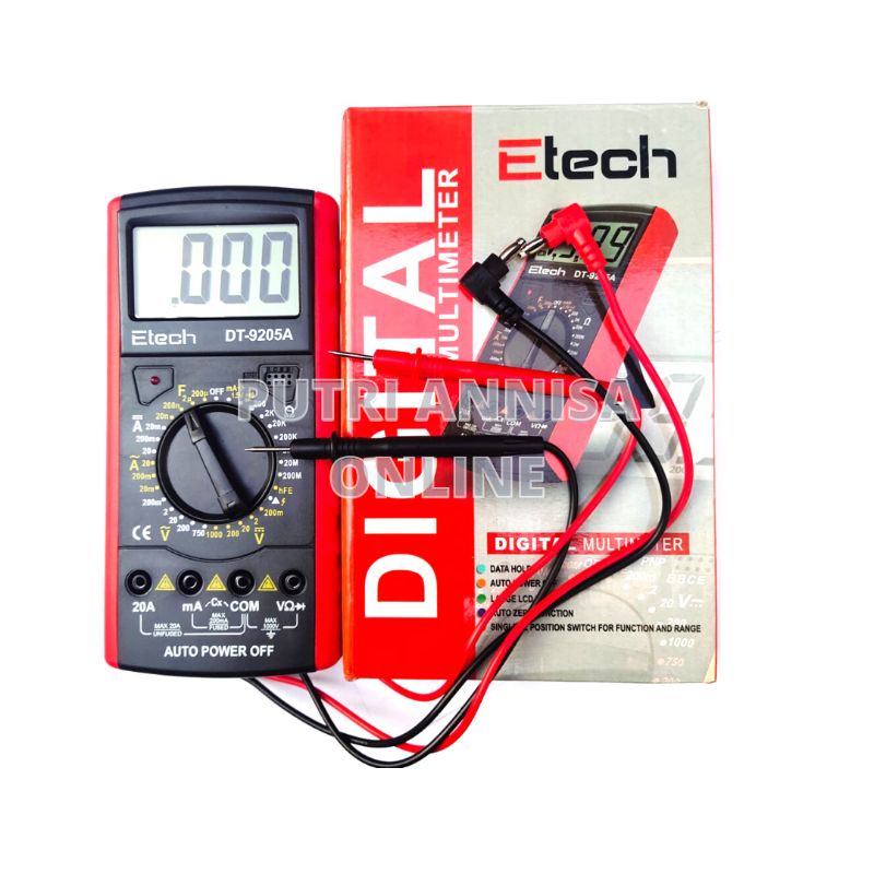 Avometer Digital Murah Dt-9205a / Multitester Digital Auto Multimeter Original Siap Pakai