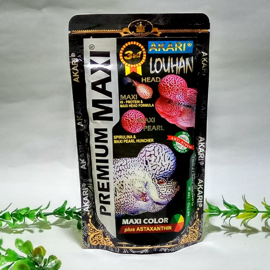 Akari Premium MAXI LOUHAN 2mm Pellet Pakan Makanan Ikan Pelet 100GR