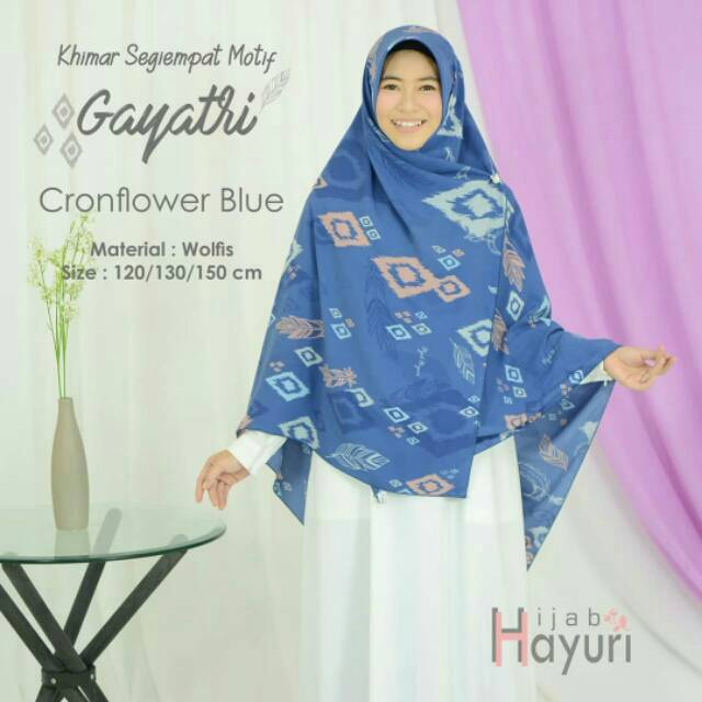 Khimar Segiempat Motif Gayatri Original Hayuri