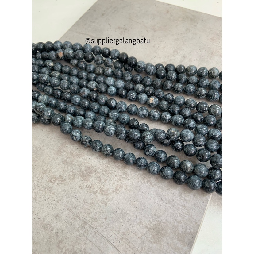 batu obsidian SNOWFLAKE HITAM 10mm aksesoris bahan gelang kalung akik bahan kalung gelang kerajinan tangan craft manik