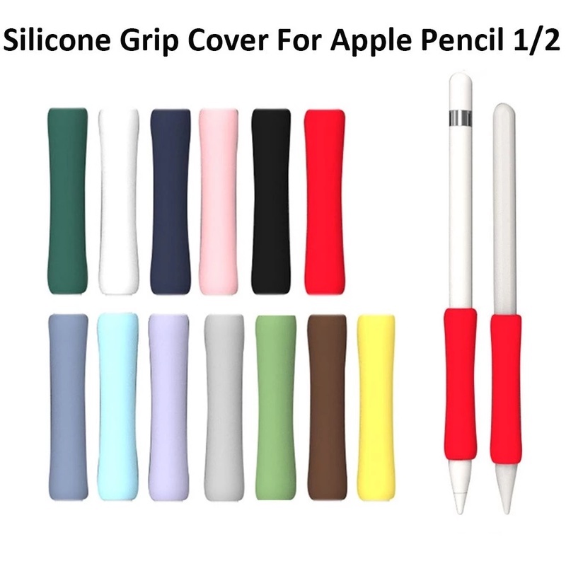 Cover Pelindung Apple Pencil 1 / 2nd Bahan Silikon Warna Polos