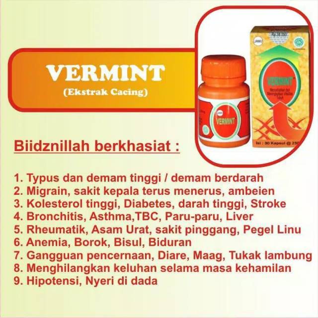 VERMINT 30 Kapsul | VERMUS 30 Kapsul | Obat Typus Demam Pegal Pegal