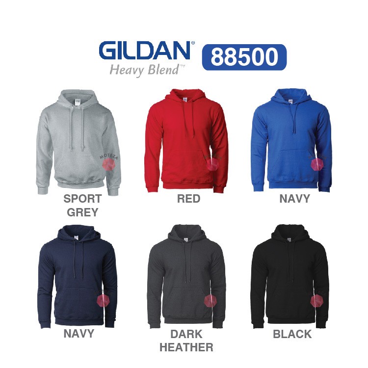 Moteza Jaket Sweater Hoodie Polos Original - GILDAN Heavy Blend 88500 - WARNA