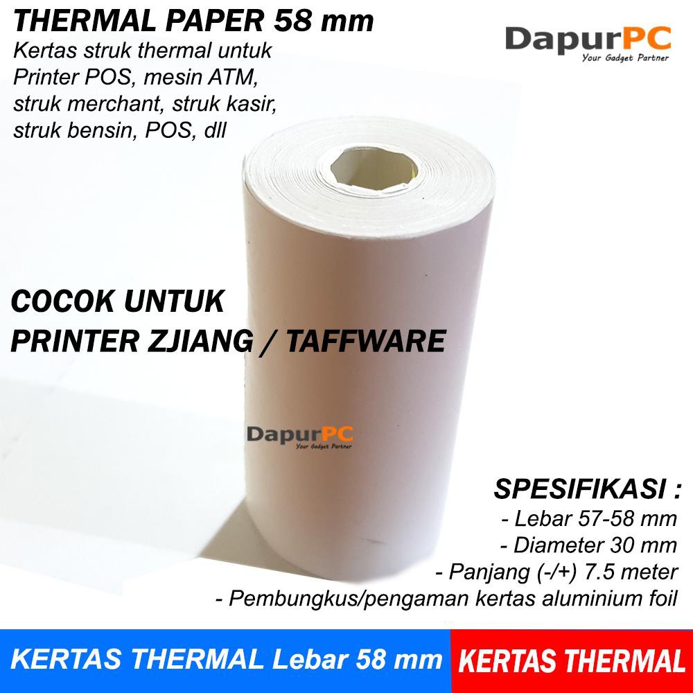 

PALING LARISS Kertas Thermal Paper 58 x 30 mm Struk untuk ATM Printer Zjiang Kasir murah berkualita