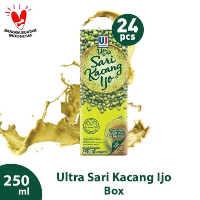 

Ultra Sari Kacang Hijau 250ml / Sari Kacang Hijau Ultra 250ml 1 Dus isi 24 Pcs