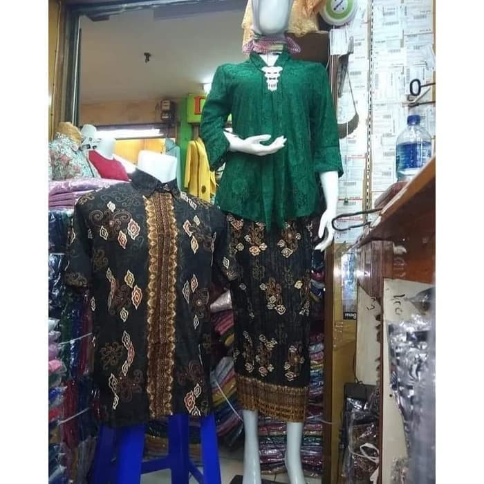 couple floy brukat set dan kemeja batik lengan pendek terbaru new fashion