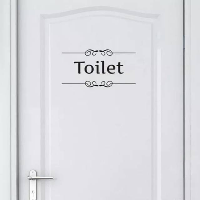 Wall Stiker Pintu Kamar Mandi Toilet Cutting Sticker Dekorasi Rumah