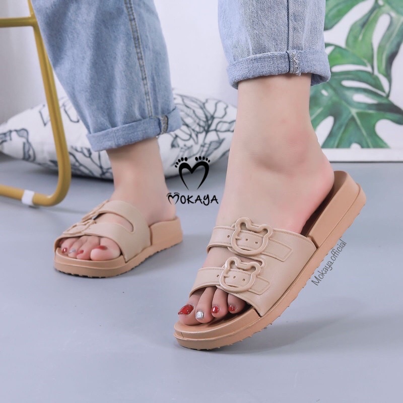 [SUPER BEST SELLER] Sandal slop gesper Bear Import Mokaya size 37/41 ( 420-2 / ST-2022-L-74 )