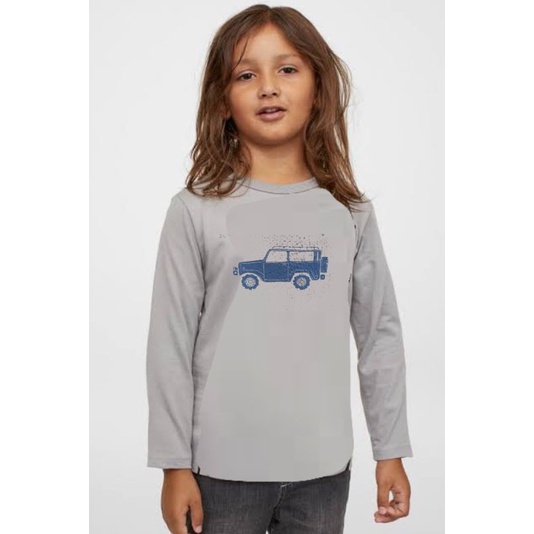 Kaos Anak Anko 1-8 tahun transportation-Grey jeep