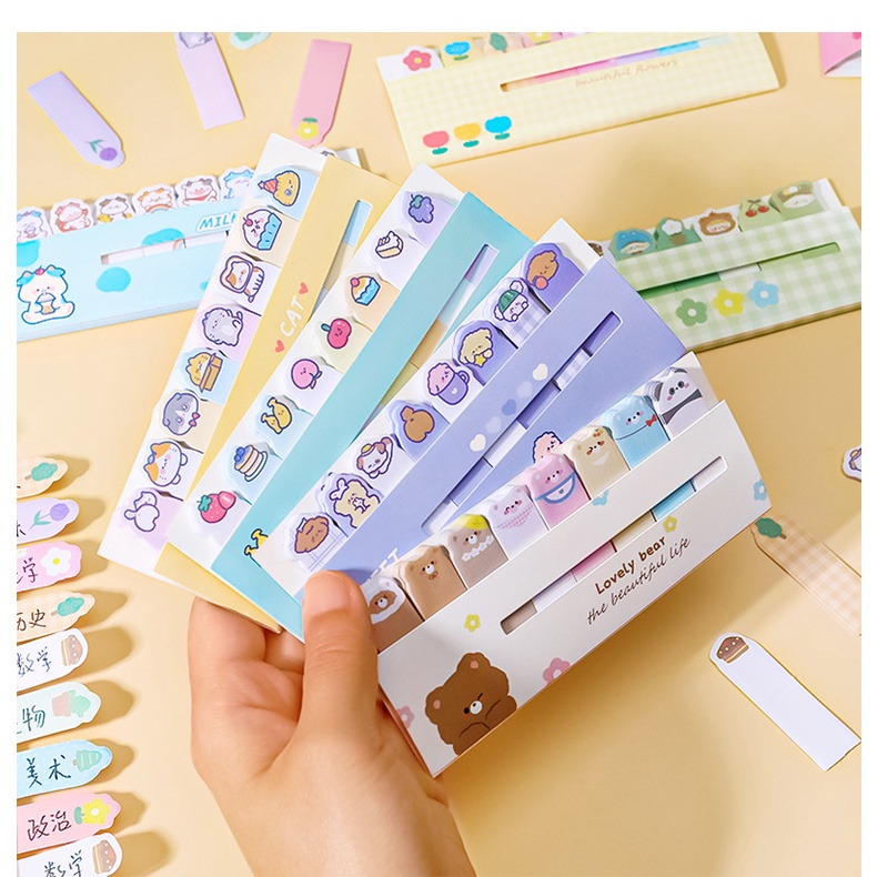 120 Lembar Stiker Memo Pad Sticky Notes Mini Desain Hewan Kawaii Untuk Stationery Sekolah