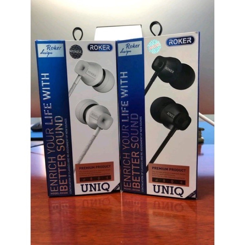 Handsfree ROKER RK50K UNIQ / Headset Roker EXTRA BASS / Earphone ROKER UNIQ RK 50k