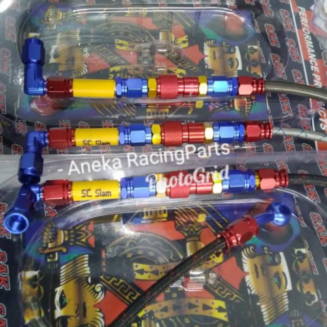 selang rem depan sc siam 100cm selang rem motor universal matic bebek sc siam serat