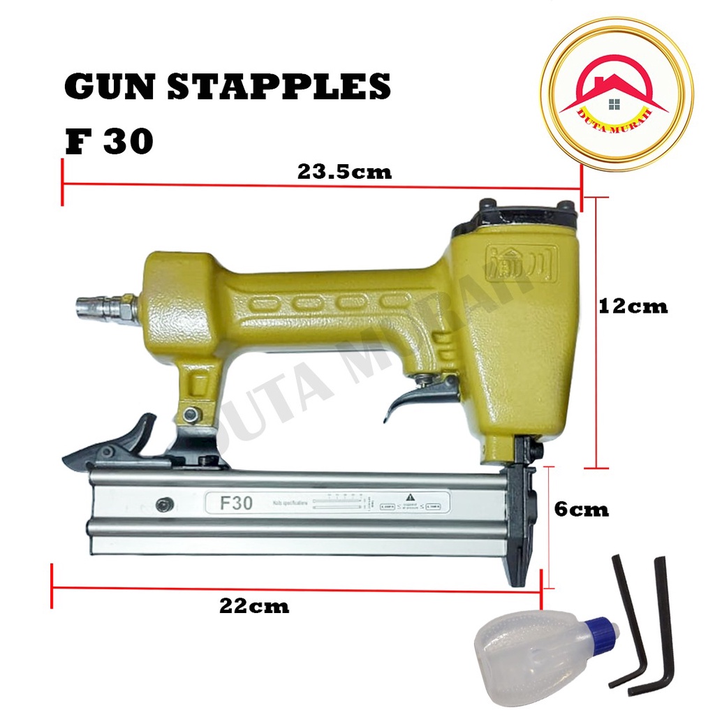 Air Nail Gun Nailer Alat Paku Tembak Lurus I dan Type U Stapler Staples Angin Mesin F30 dan 1022J.