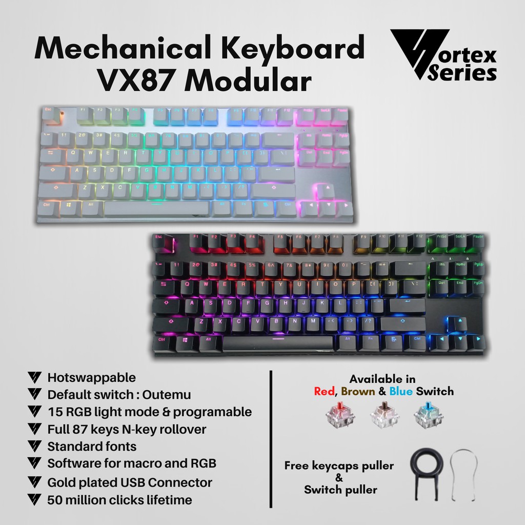 VortexSeries VX87  Modular Mechanical Keyboard Gaming 