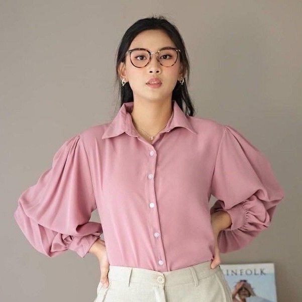 KEMEJA POLOS WANITA | KEMEJA KERJA POLOS | KEMEJA POLOS OVERSIZE | KEMEJA BASIC | KEMEJA WANITA CASUAL BASIC AUDREY EVERY LUCIA RIANA TOP BLOUSE