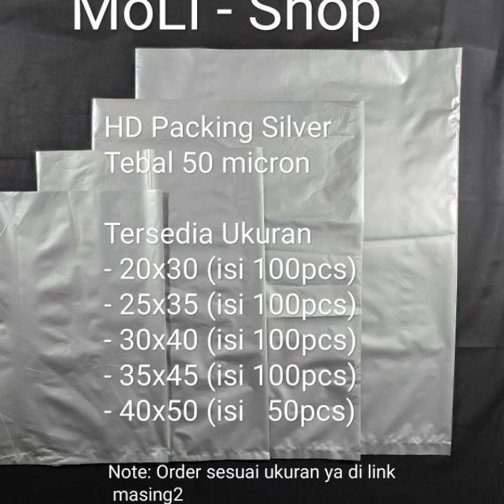 

Plastik Packing Silver uk 40x50, kantong packing Silver, Plastik bungkus Paket ❆