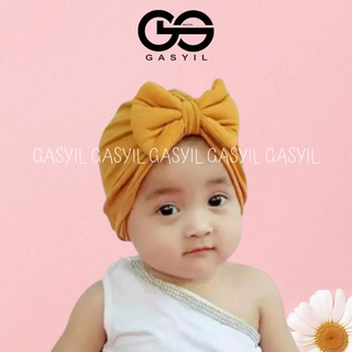 GASYIL Turban Bayi perempuan Pita kupu Busa tutup kepala bayi / ciput baby newborn / topi anak perempuan / grosir turban / turban kelinci / turban anak Ramadhan Sale