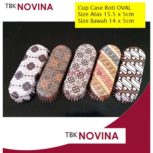 Oval Cup Case Roti / Paper Cup Oval / Kertas Alas Roti Motif BATIK - Kertas Cup Roti Oval