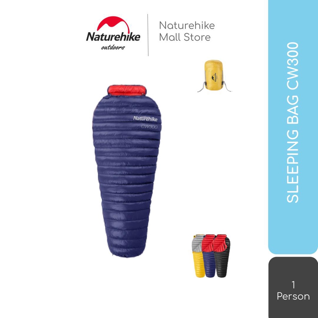 NATUREHIKE SLEEPING BAG CW300 NH18S300-D MUMMY GOOSE DOWN BULU ANGSA CAMPING