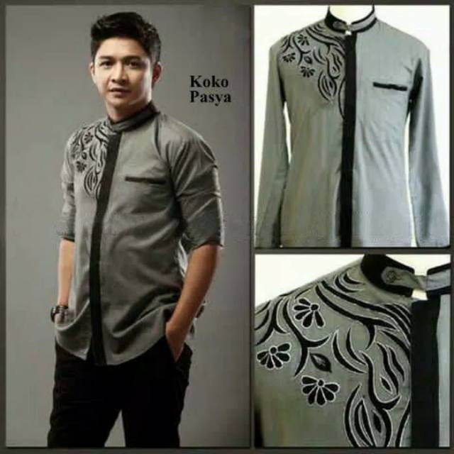 Koko Lengan Panjang Motif Simple (Koko Pasha Ungu)