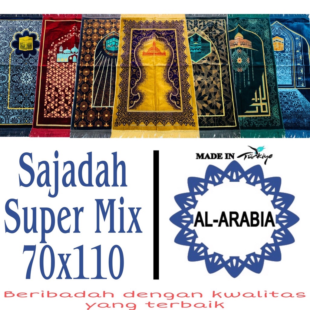 Sajadah AL-ARABIA BESAR Super Spiegel 70 x 110cm / Sajadah Bulu Turkey