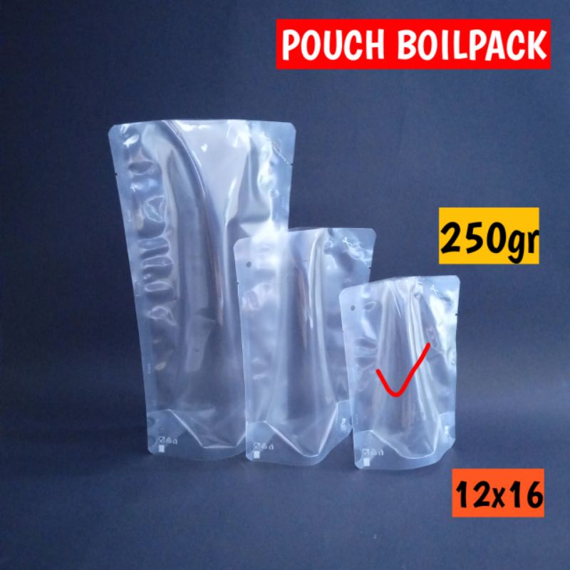 isi 100 POUCH BOILPACK 250gr KEMASAN PLASTIK MAKANAN