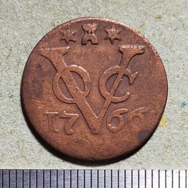 #4.VK. UANG KUNO / KOIN KUNO VOC BELANDA 1 DUIT TAHUN 1766