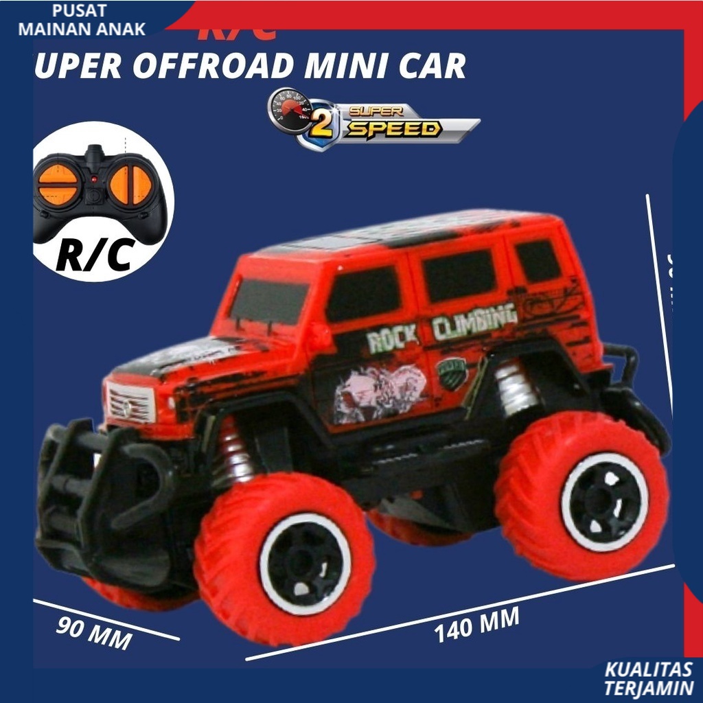 Mainan Anak Mobil Remote Control Jeep Suv Offroad Mini Climber Bentuk unik dan aman ber SNI Terbaru