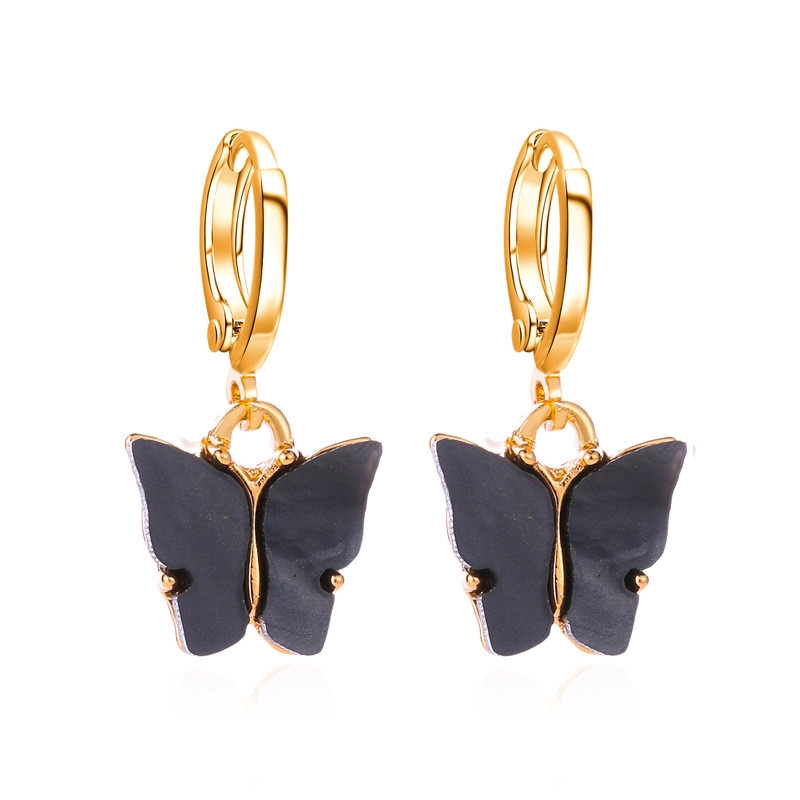 Anting-anting aksesoris fashion Warna anting kupu-kupu akrilik Fashion Korea Anting Tusuk