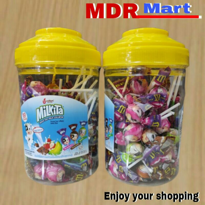 

MILKITA Lollipop 1 toples isi 50 pcs (MIX 3 RASA)