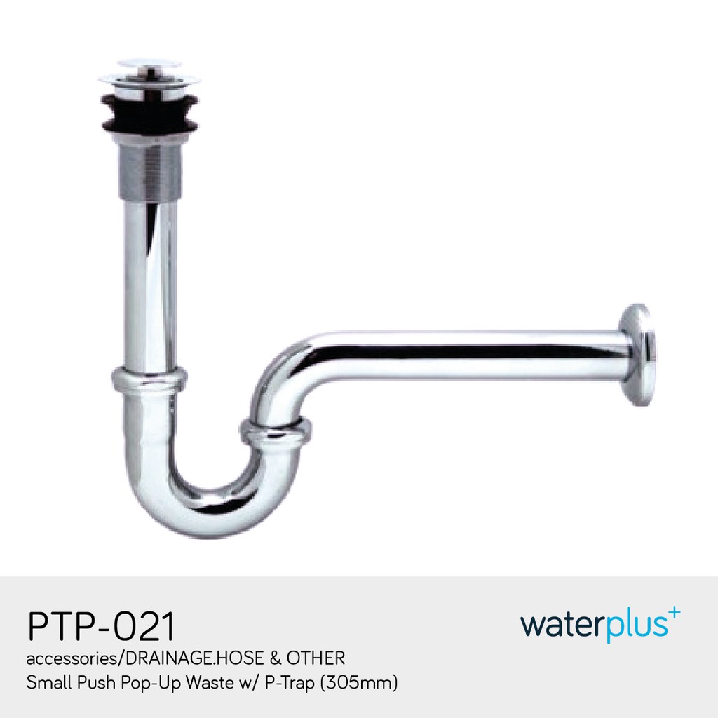 waterplus+ | Small Push Pop-up Waste w/ P-Trap | PTP-021