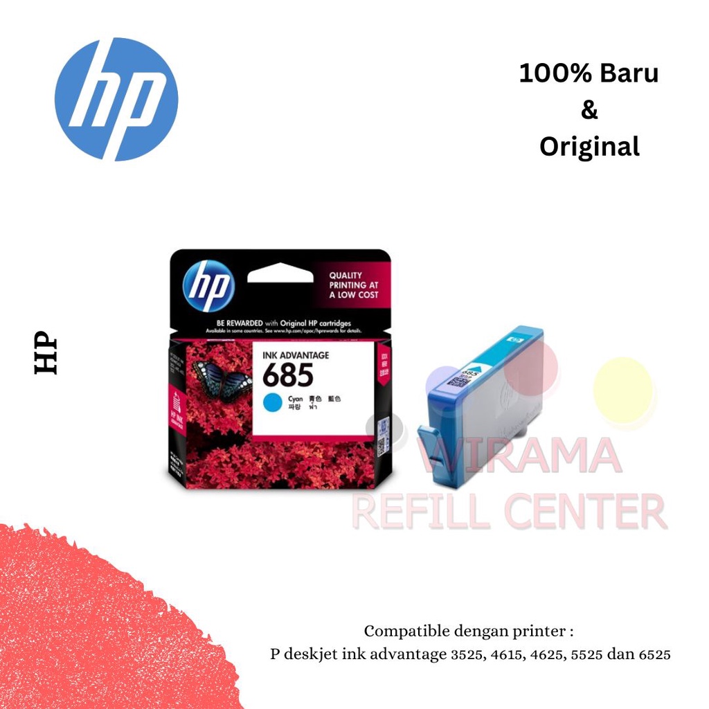 Tinta Cartridge HP 685 Original 1 SET 4 WARNA