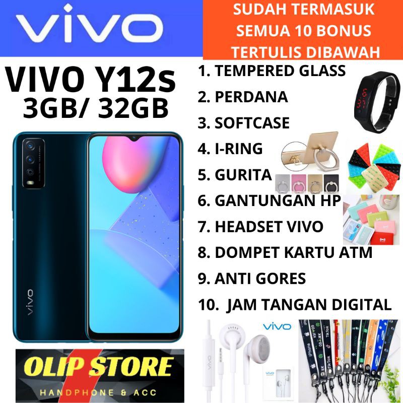 VIVO Y12 S Y12S 3/32 RAM 3GB ROM 32GB GARANSI RESMI 1 TAHUN VIVO