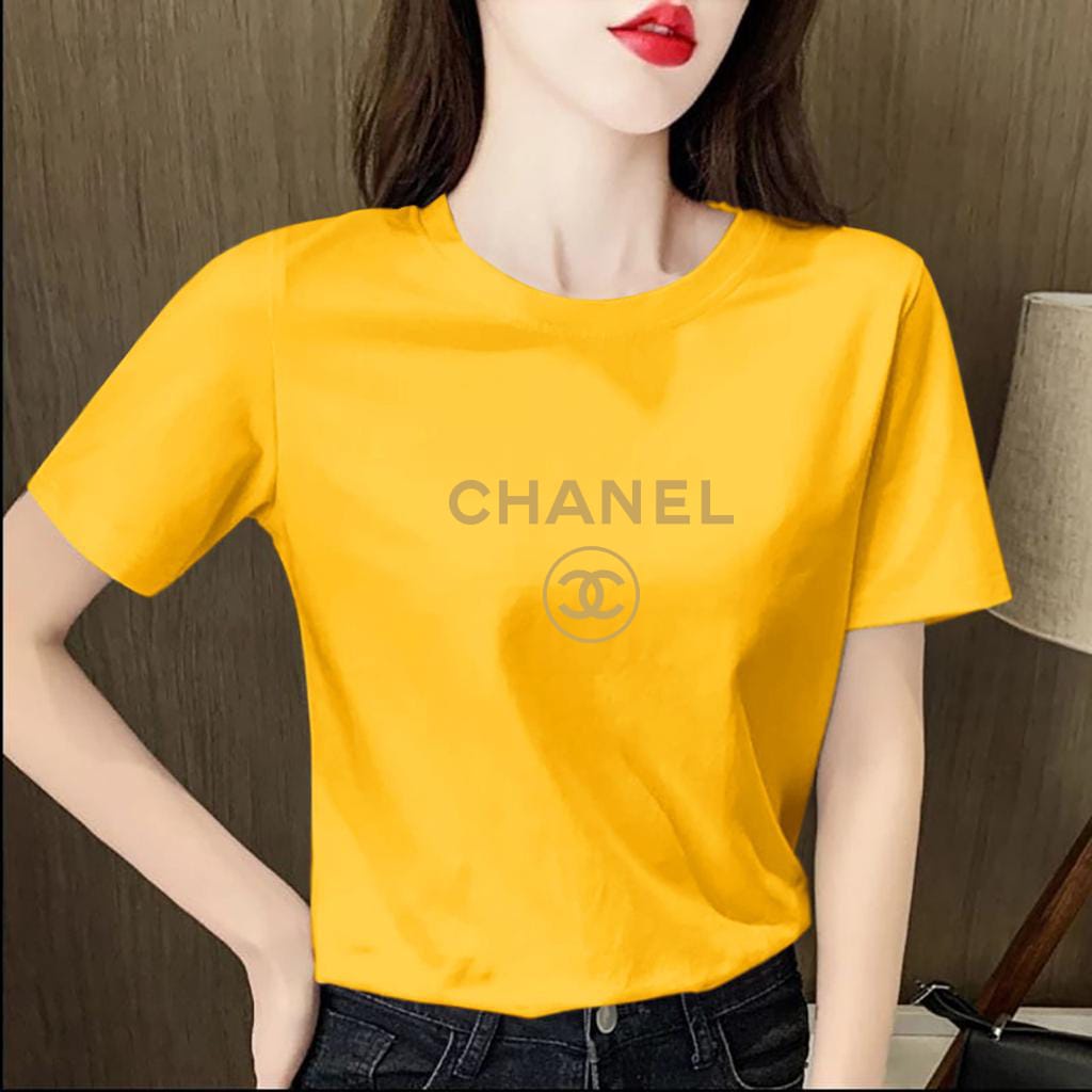 kaos  oblong chabel gold / kaos cewe / kaos terlaris / kaos kekinian - alipio fashion