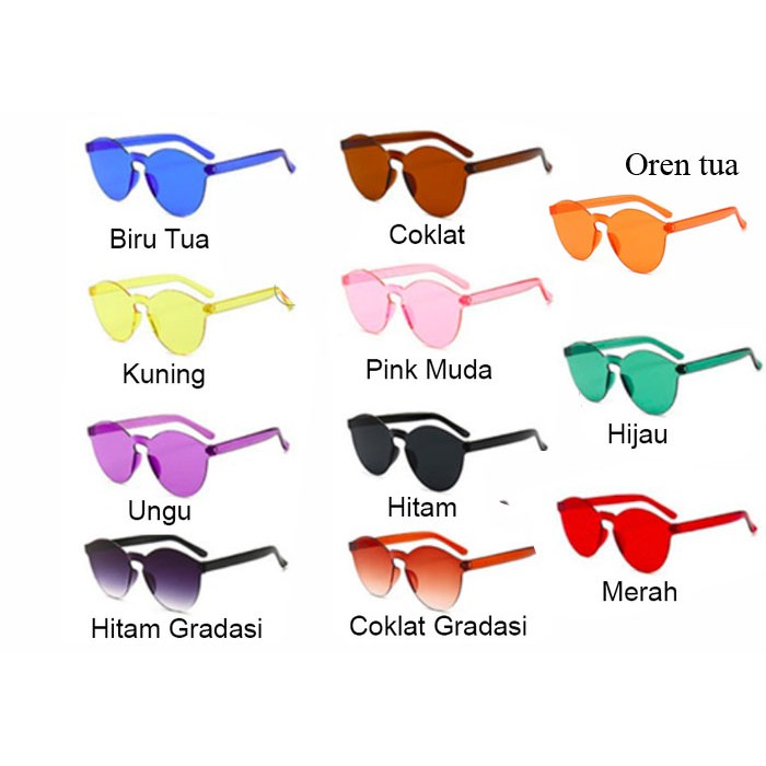 Kacamata best seller jelly transparant fashion wanita atau pria 338