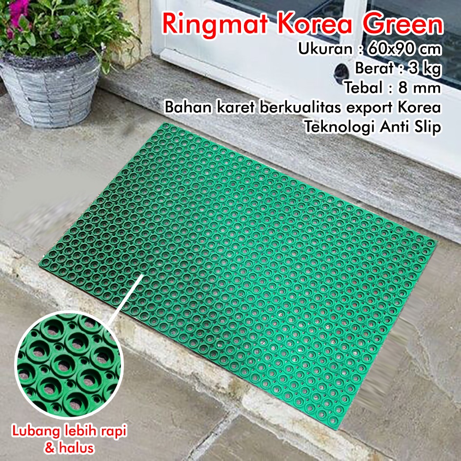 KESET KAKI ANTI SLIP LUBANG / RING MAT 60X90 TEBAL 8MM / KESET DAPUR / KESET RESTORAN / KESET KITCHEN / KESET MASJID