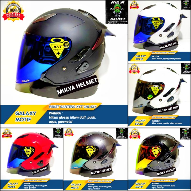 Helm KYT Galaxy Slide Solid [ Paket Ganteng ]
