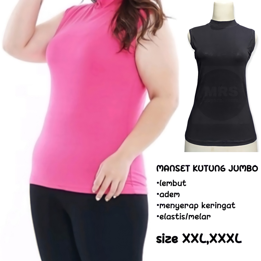 Manset Baju Inner Kutung Lekbong Polos Jumbo Wanita Bahan Spandek Rayon Premium