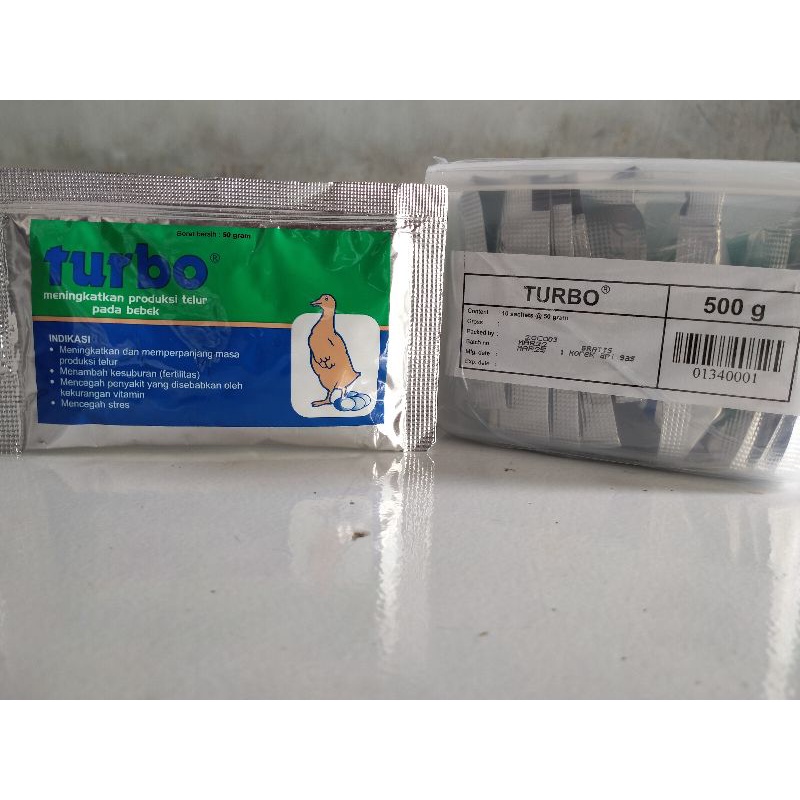 TURBO 50 Gram/100 Gram - Meningkatkan Produksi Telur Pada Bebek