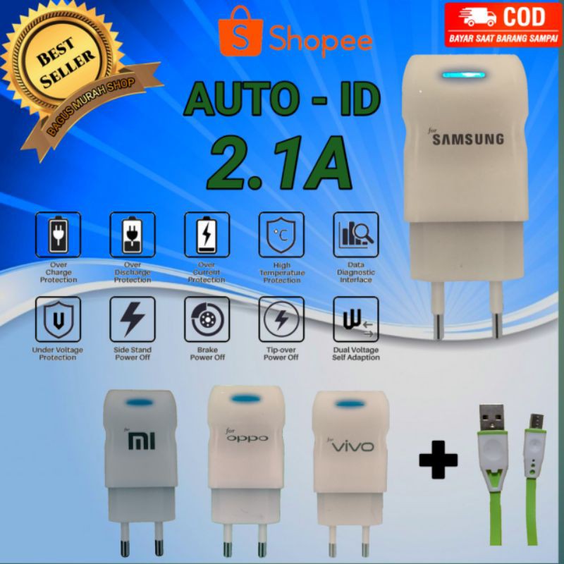 CHARGER HP micro usb AUTO-ID LED FAST 2.1A CASAN HP