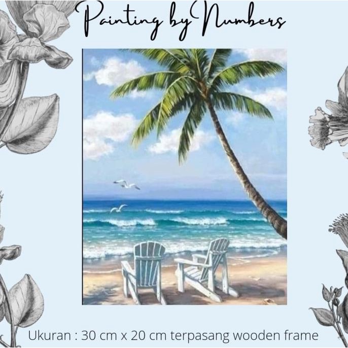 

Diy Painting By Number 30X20Cm Kerajinan Tangan - Beach