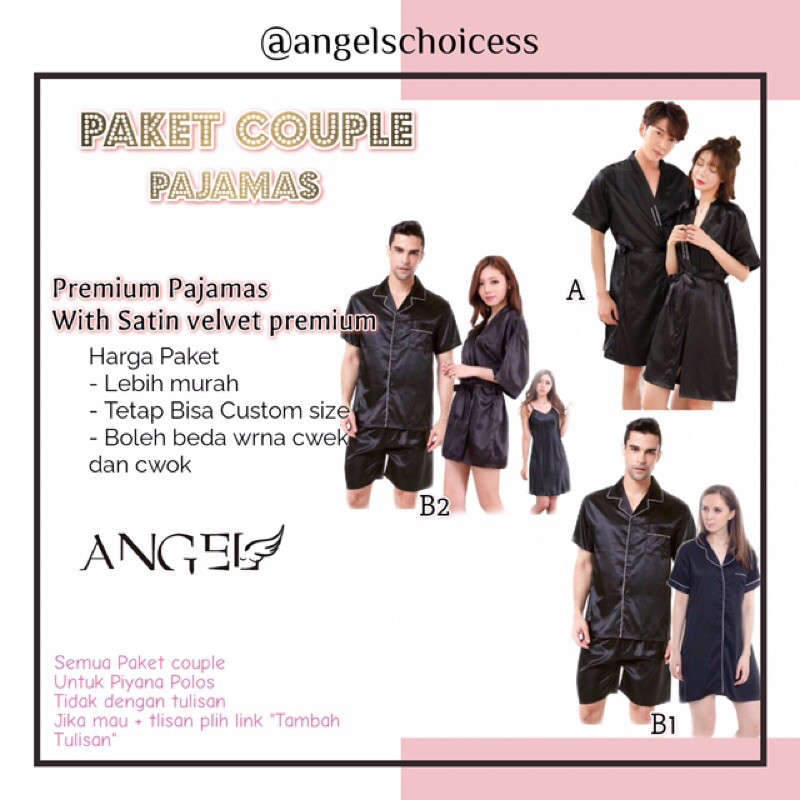Piyama couple couple pajamas baju tidur couple piyama satin piyama suami istri