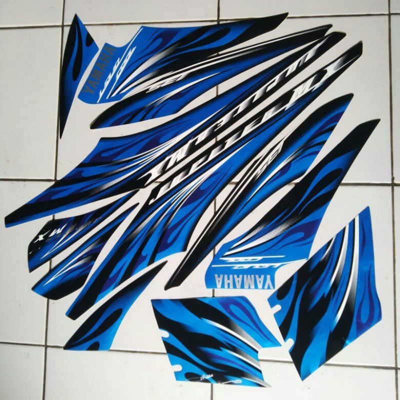 striping lis stiker standar ori yamaha Jupiter mx 135 biru old lama 2010 stiker ori Jupiter mx old l