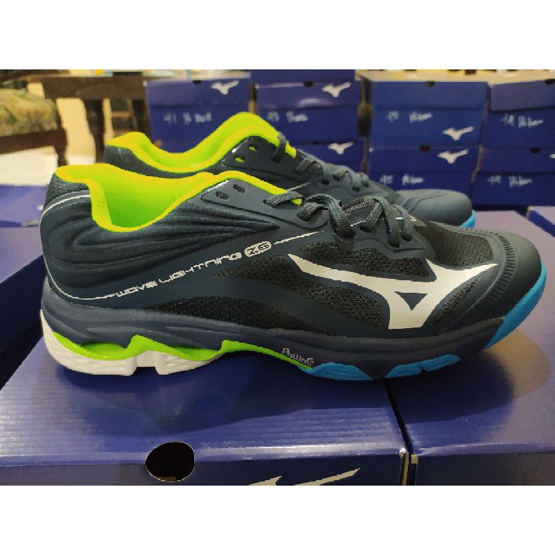 sepatu volley Mizuno WLZ 6 low premium import black blue