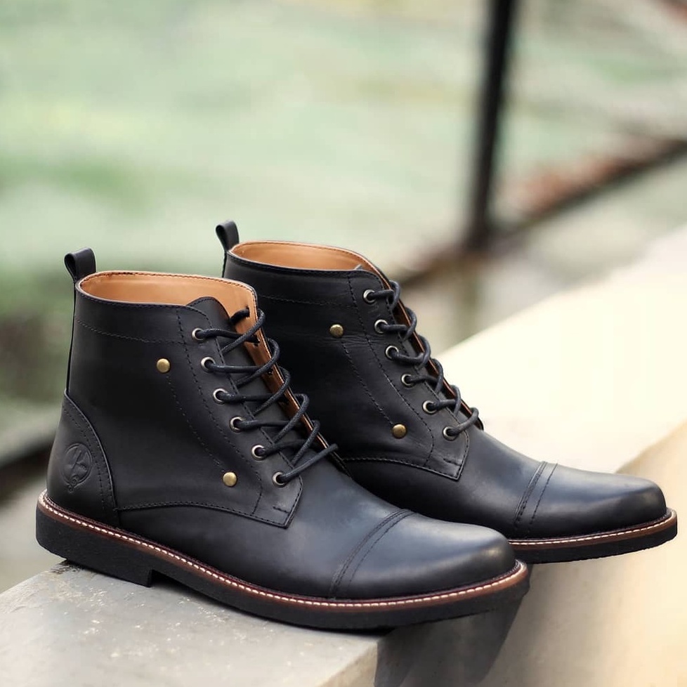 OVERTURE BLACK (KULIT ASLI) |ManNeedMe x Reyl| Sepatu Safety Boots Pria ORIGINAL